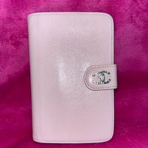 Authentic Chanel Baby Pink Caviar French Wallet